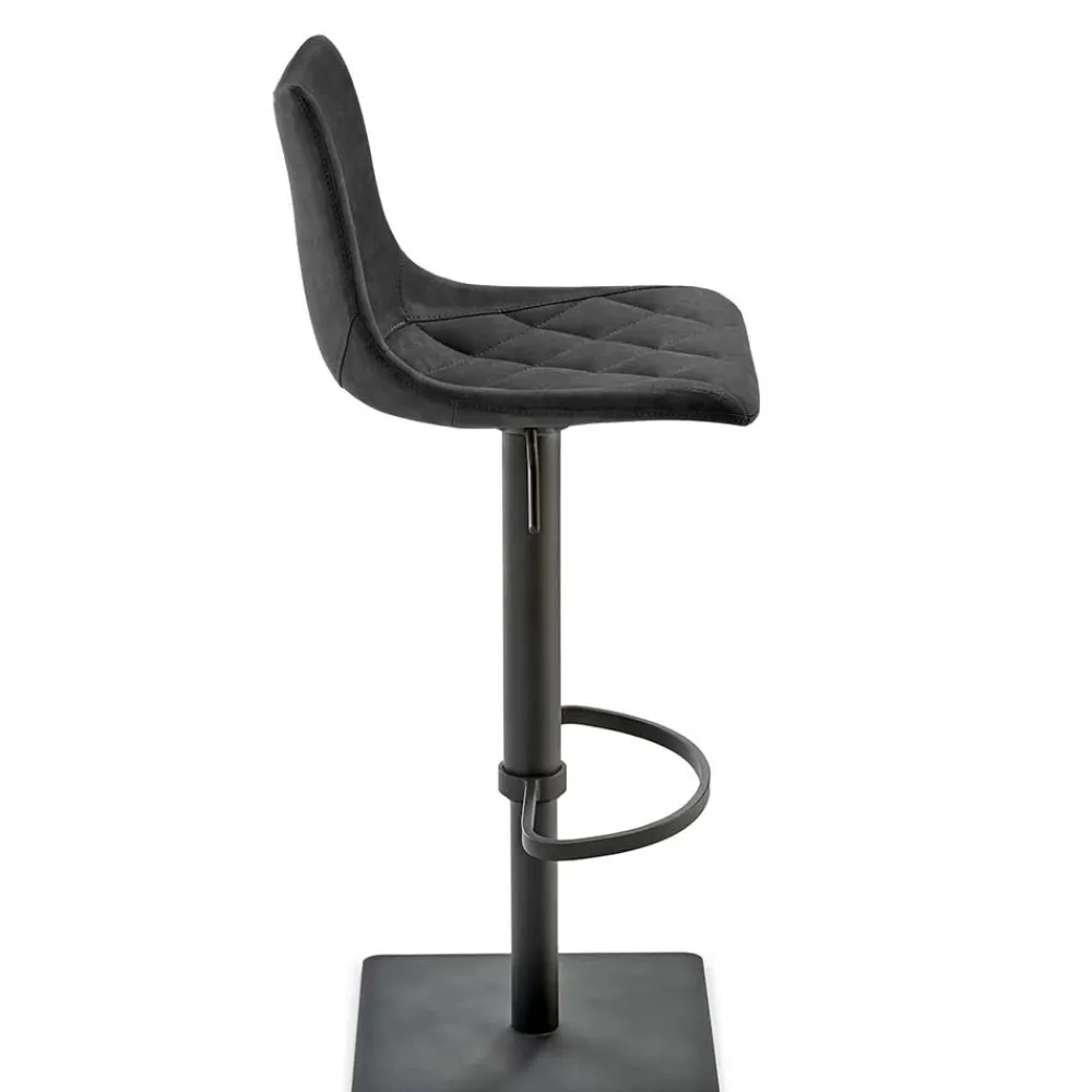 Wohnen 43x110x50 Barhocker mit Lehne in Schwarz - Speranza