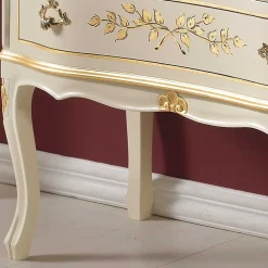 Wohnen Weiße Möbel|Esszimmerschränke*75x88x35 Barock Sekretär in Weiß & Gold - Iviada