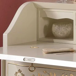 Wohnen Weiße Möbel|Esszimmerschränke*75x88x35 Barock Sekretär in Weiß & Gold - Iviada