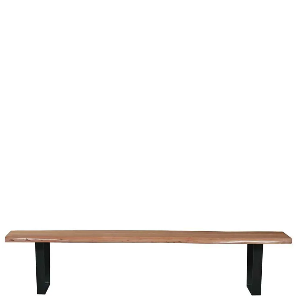 Wohnen Küchenbänke|Esszimmerbänke*150x46x40 Baumkante Bank mit Bügelgestell - Beataz