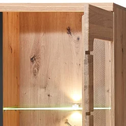 Wohnen 90x203x38 Beleuchtete Vitrine teilmassiv - Mattadore