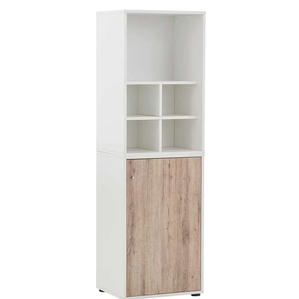 Wohnen 51x168x41 Büro Aktenregal Schrank zweifarbig - Laganzo