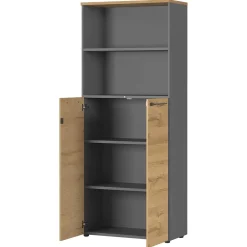 Wohnen Büroschränke*80x197x40 Büro Aktenschrank mit 2 Fächern - Ovgunia