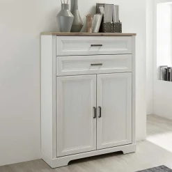 Wohnen Büroschränke*86x127x38 Büro Ordnerschrank 2-türig & 2 Schubladen - Mehady