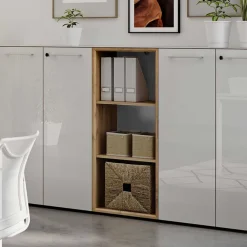 Wohnen Büroregale*50x120x37 Büroregal in Weiß & Wildeiche - Laszlo