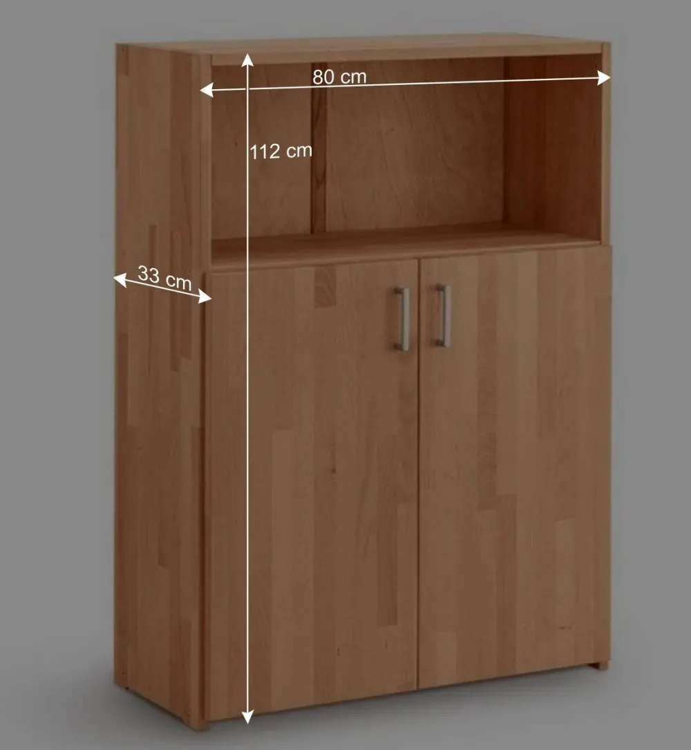 Wohnen Büroschränke*80x112x33 Buchenholz Aktenschrank mit Fach - Bash