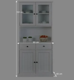 Wohnen Esszimmer-Vitrinen|Esszimmerschränke*90x191x45 Buffetschrank im modernen Country Look - Vatina I