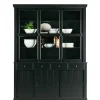 Wohnen Esszimmer-Vitrinen|Esszimmerschränke*166x215x48 Buffetschrank in Schwarz Kiefer - Nariosca