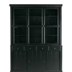 Wohnen Esszimmer-Vitrinen|Esszimmerschränke*166x215x48 Buffetschrank in Schwarz Kiefer - Nariosca