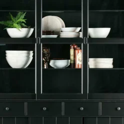 Wohnen Esszimmer-Vitrinen|Esszimmerschränke*166x215x48 Buffetschrank in Schwarz Kiefer - Nariosca