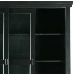 Wohnen Esszimmer-Vitrinen|Esszimmerschränke*166x215x48 Buffetschrank in Schwarz Kiefer - Nariosca