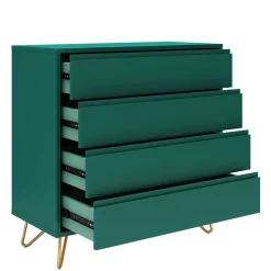 Wohnen Sideboards & Kommoden|Flurkommoden*90x90x40 cm 4 Schubladen Kommode in Grün - Ricriava