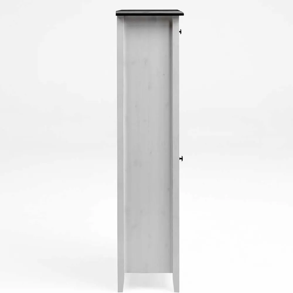 Wohnen 55x149x35 cm Badezimmer Vitrine in Weiß & Grau - Mirandesca