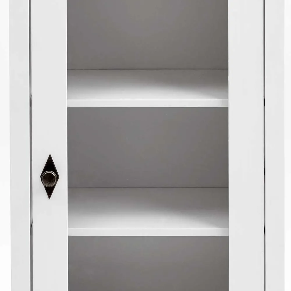 Wohnen 55x149x35 cm Badezimmer Vitrine in Weiß & Grau - Mirandesca