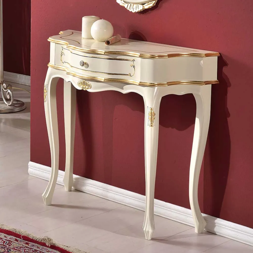 Wohnen 88x75x34 cm Barock Konsolentisch halbrund - Iviada