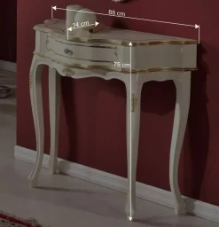 Wohnen 88x75x34 cm Barock Konsolentisch halbrund - Iviada