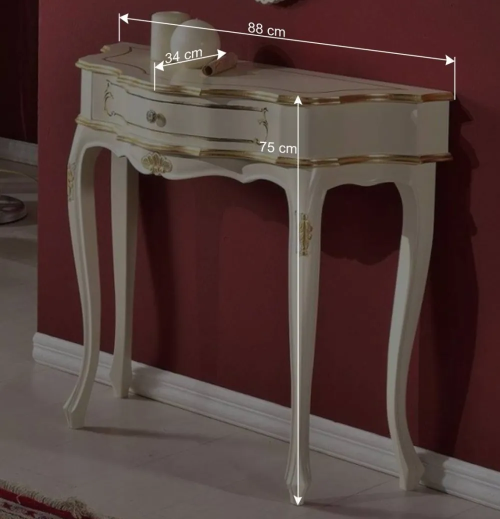 Wohnen 88x75x34 cm Barock Konsolentisch halbrund - Iviada