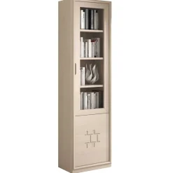 Wohnen 60x225x45 cm Bücher Vitrine in Esche Hell - Odillava