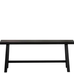 Wohnen 110x45x35 cm Bänke aus Massivholz in Schwarz - Annike (2er Set)