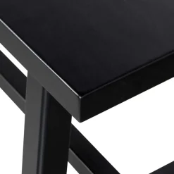 Wohnen 110x45x35 cm Bänke aus Massivholz in Schwarz - Annike (2er Set)