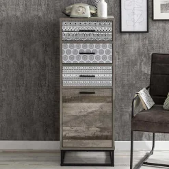 Wohnen 40x106x38 cm Design Hochkommode mit drei Schubladen - Drondo