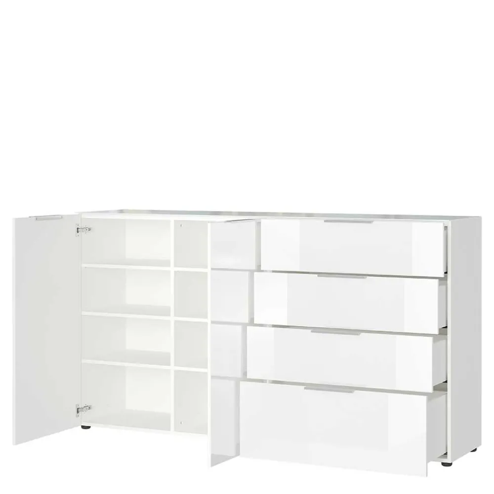 Wohnen 184x101x42 cm Design Sideboard mit Glas Beschichtung - Daven