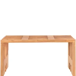 Wohnen 90x49x30 cm Design Sitzbank aus Teak Massivholz - Lakosion
