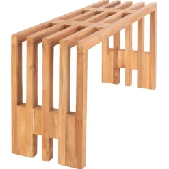 Wohnen 90x49x30 cm Design Sitzbank aus Teak Massivholz - Lakosion