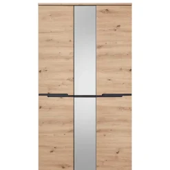 Wohnen Garderobenschränke*105x192x38 cm Dielen Kleiderschrank mit Spiegel - Kuetra