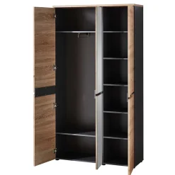 Wohnen Garderobenschränke*105x192x38 cm Dielen Kleiderschrank mit Spiegel - Kuetra
