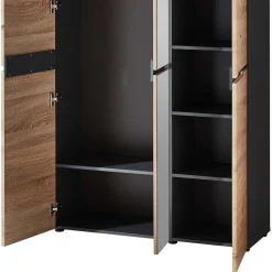 Wohnen Garderobenschränke*105x192x38 cm Dielen Kleiderschrank mit Spiegel - Kuetra