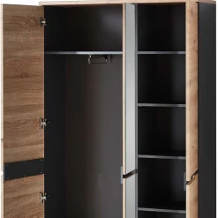 Wohnen Garderobenschränke*105x192x38 cm Dielen Kleiderschrank mit Spiegel - Kuetra