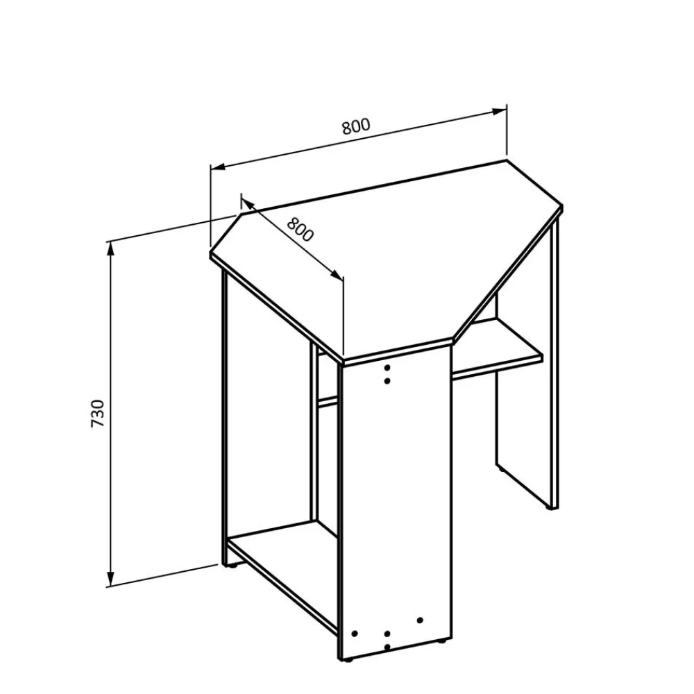 Wohnen Schwarze Möbel|Bürotische*80x73x80 cm Eckschreibtisch in Schwarzgrau - Gionna