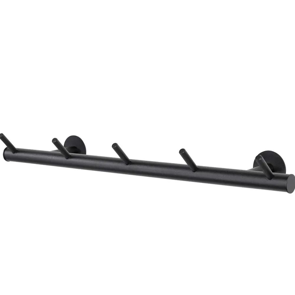 Wohnen 55x8x13 cm Garderobe aus Stahl in Schwarz - Yanathon