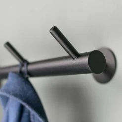 Wohnen 55x8x13 cm Garderobe aus Stahl in Schwarz - Yanathon