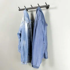 Wohnen 55x8x13 cm Garderobe aus Stahl in Schwarz - Yanathon