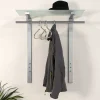 Wohnen Bürogarderoben*80x90x33 cm Garderobe aus Stahl & Glas - Celavio