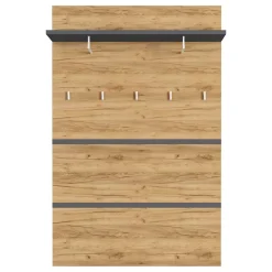 Wohnen 96x14x30 cm Garderobe Paneel in Wildeiche & Grau - Orsecca