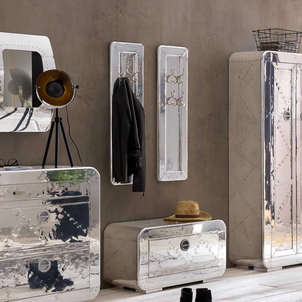 Wohnen Garderoben|Garderoben*35x110x8 cm Garderobenpaneel in Silber - Pilot