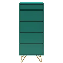 Wohnen 45x110x40 cm Grüne Hochkommode mit Spiegel - Ricriava