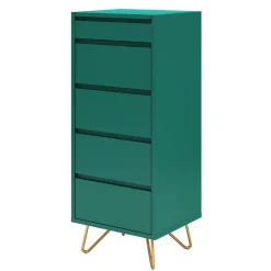 Wohnen 45x110x40 cm Grüne Hochkommode mit Spiegel - Ricriava