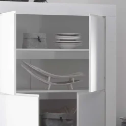 Wohnen 110x140x42 cm Highboard in Weiß lackiert - Mikes