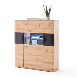 Wohnen 120x134x37 cm Highboard mit drei Türen - Vecenda