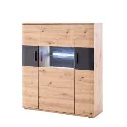 Wohnen 120x134x37 cm Highboard mit drei Türen - Vecenda