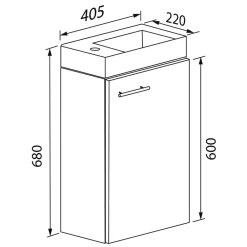 Wohnen 41x68x22 cm Hängender Waschtisch fürs Gäste WC - Veny