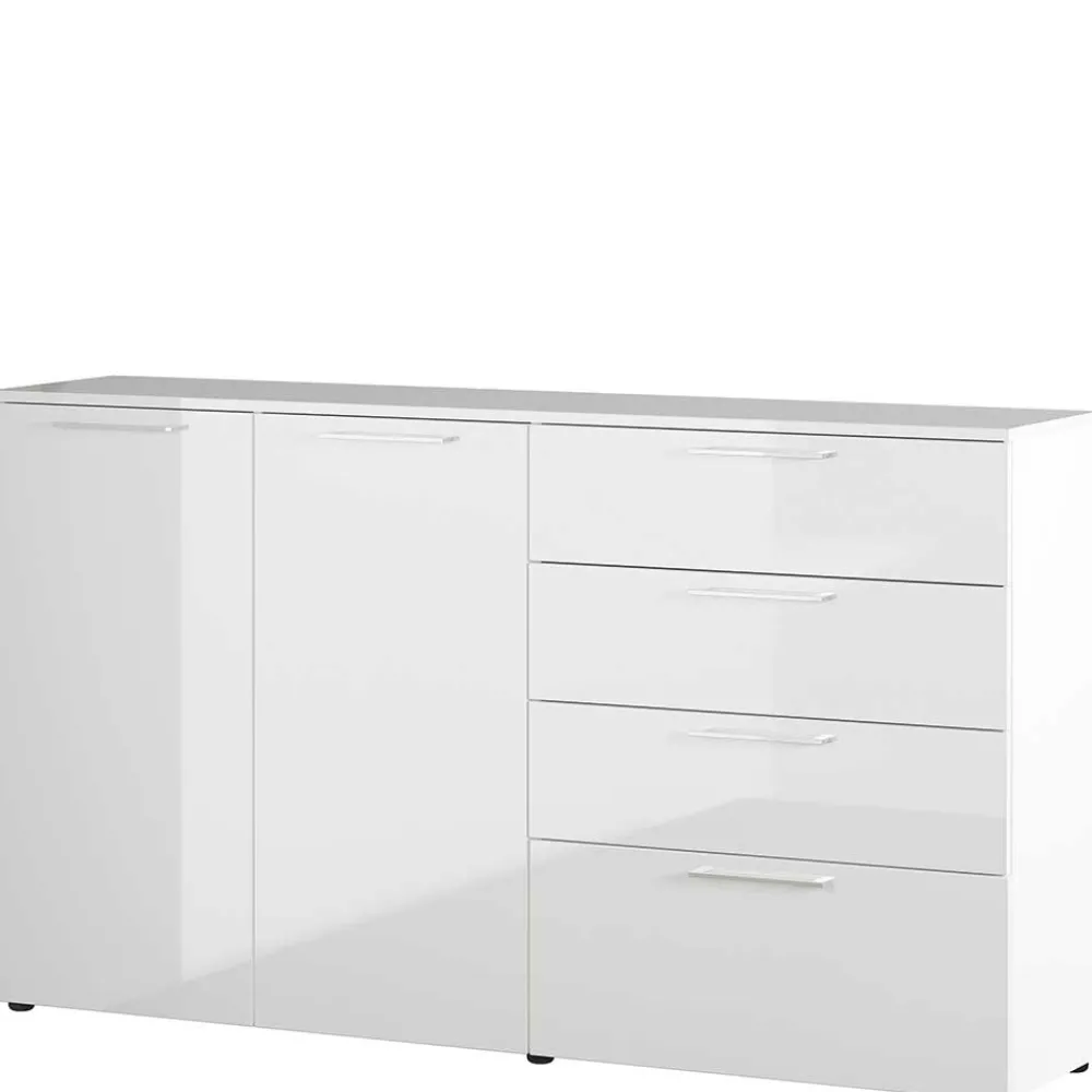 Wohnen Sideboards & Kommoden|Sideboards & Kommoden*186x107x40 cm Hochglanz Sideboard in Weiß - Alida