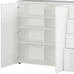 Wohnen Sideboards & Kommoden|Sideboards & Kommoden*186x107x40 cm Hochglanz Sideboard in Weiß - Alida