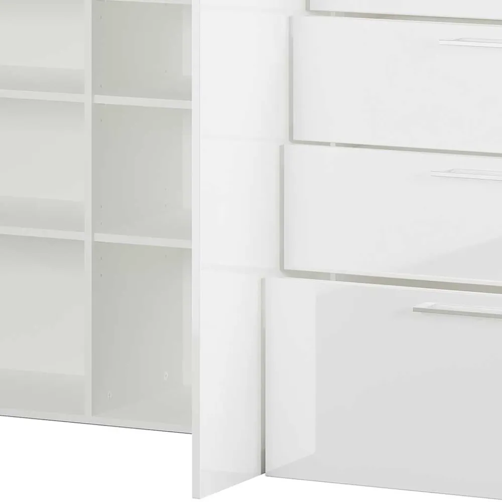 Wohnen Sideboards & Kommoden|Sideboards & Kommoden*186x107x40 cm Hochglanz Sideboard in Weiß - Alida