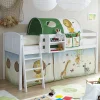 Kinder Wohnen 96x118x206 cm Kinder Hochbett aus weißer Kiefer - Moto