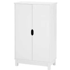Wohnen 60x100x30 cm Kleiner Schrank in Weiß - 2-türig - Fenya